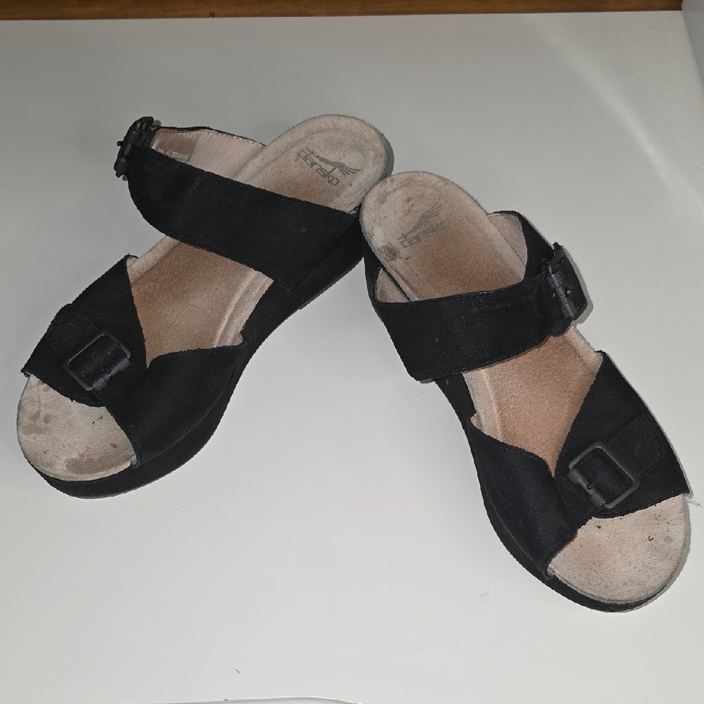 Dansko Black Buckle Sandals